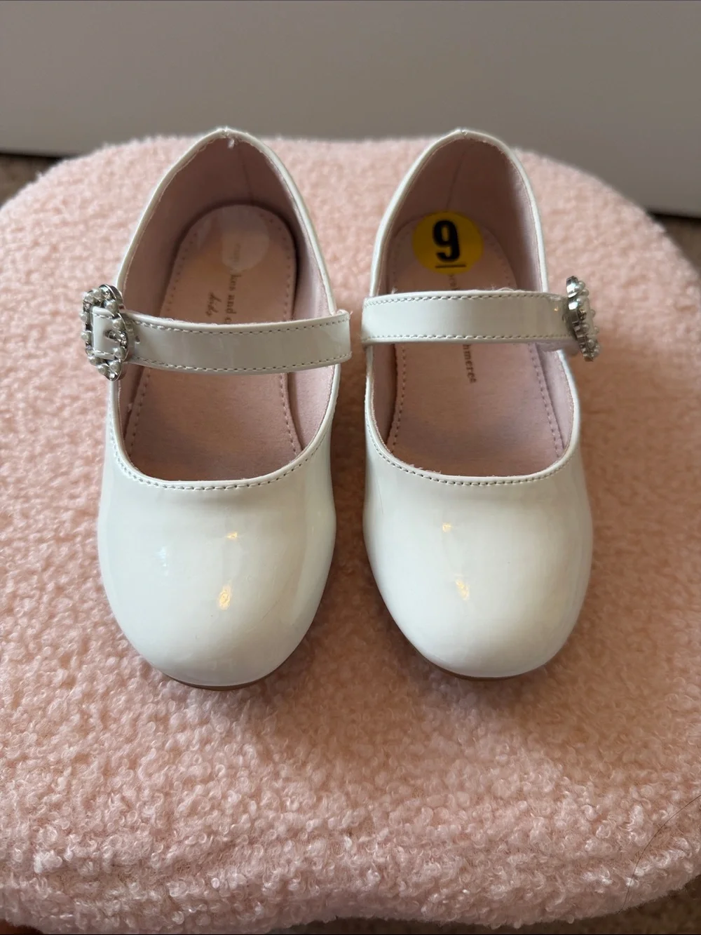 cupcakes & cashmere Cream Patent Mary Jane Shoes with Pearl Buckle